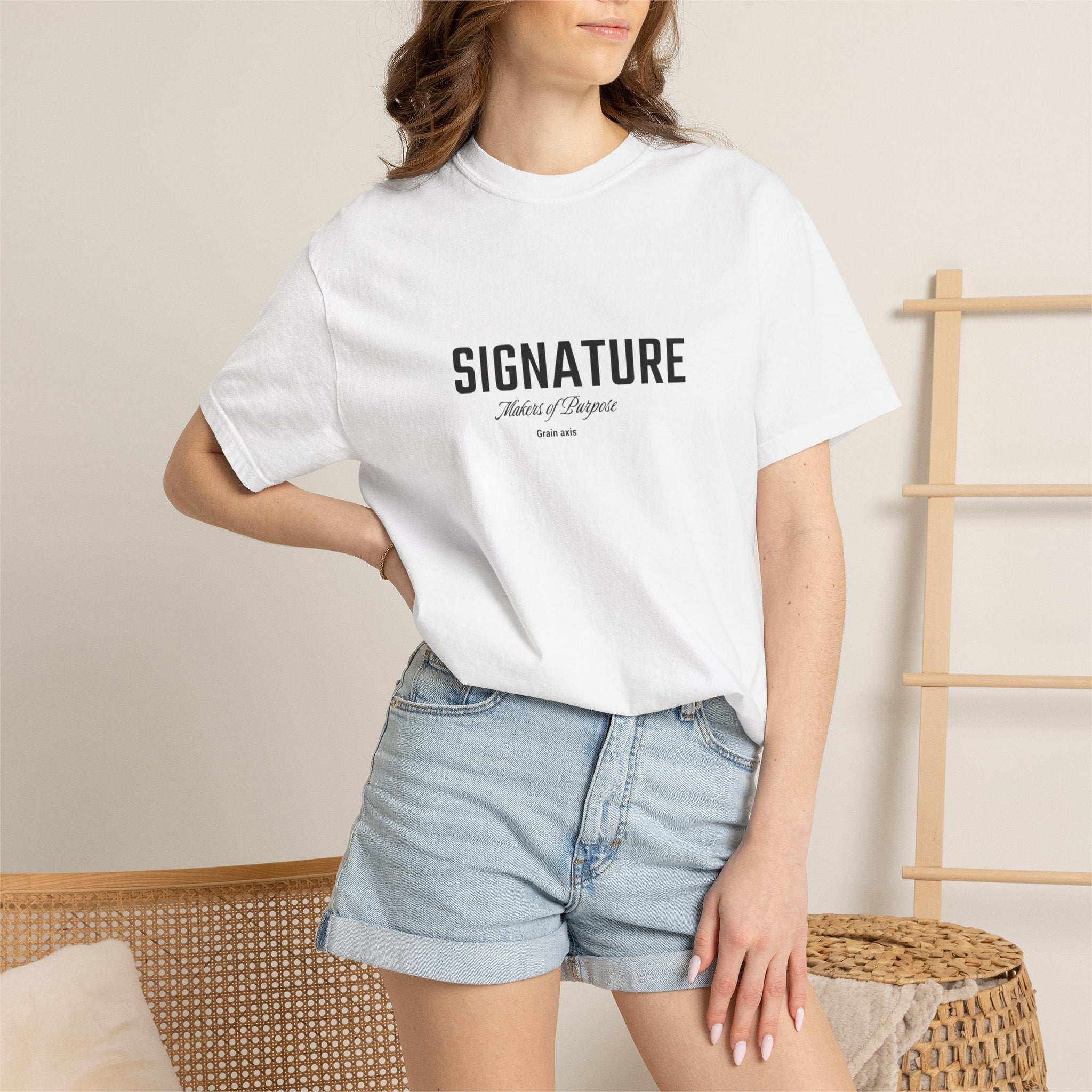 GRAIN AXIS — "SIGNATURE" Heavyweight Minimalist T-Shirt