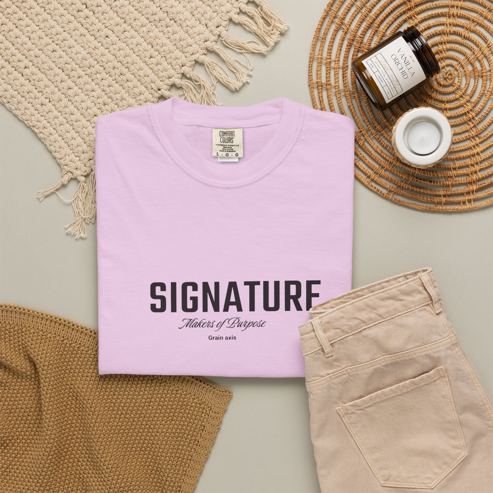 GRAIN AXIS — "SIGNATURE" Heavyweight Minimalist T-Shirt