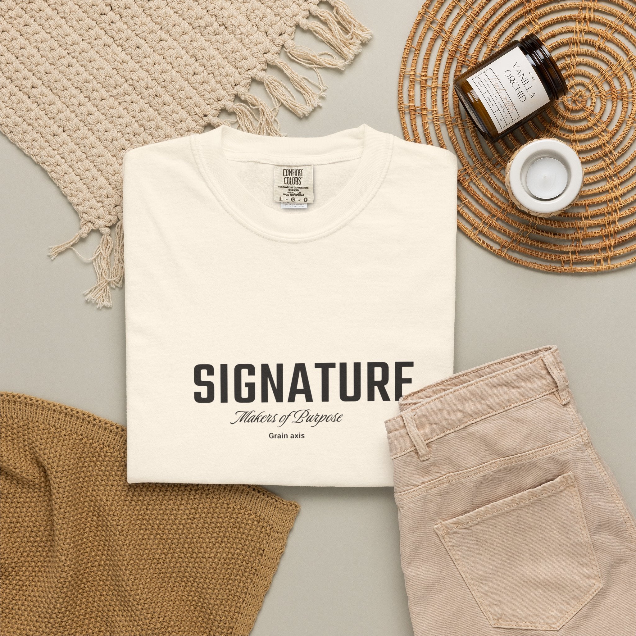 GRAIN AXIS — "SIGNATURE" Heavyweight Minimalist T-Shirt
