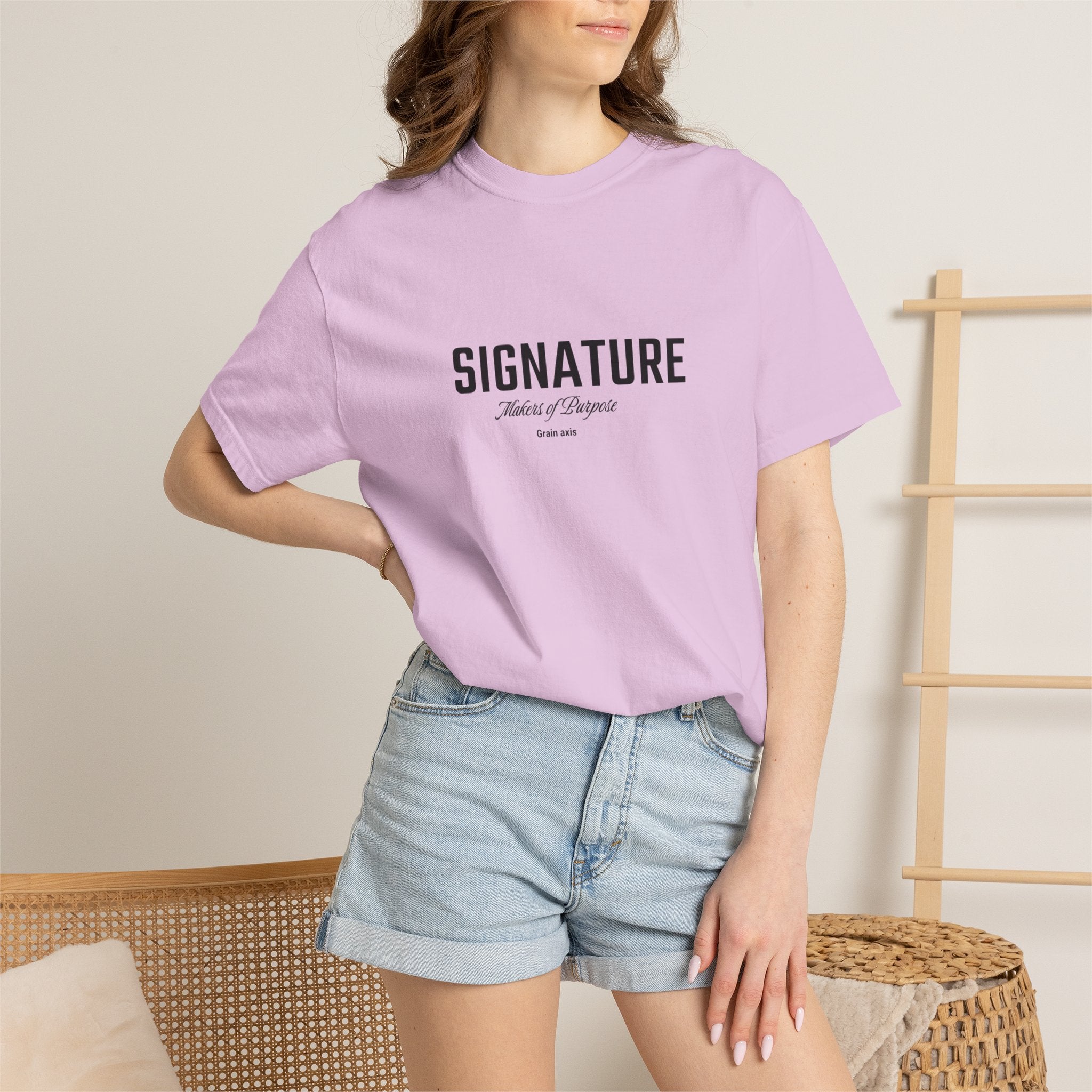GRAIN AXIS — "SIGNATURE" Heavyweight Minimalist T-Shirt